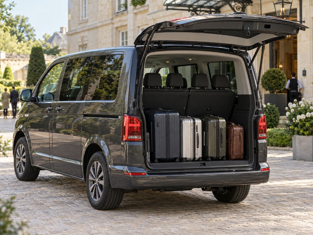 Coffre de Volkswagen Caravelle avec bagages